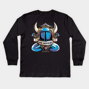 Shovel knight - Indie game - Crest Kids Long Sleeve T-Shirt